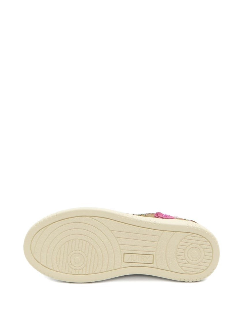 Autry Dallas Low 'Floral' Sneakers In Brown Suede