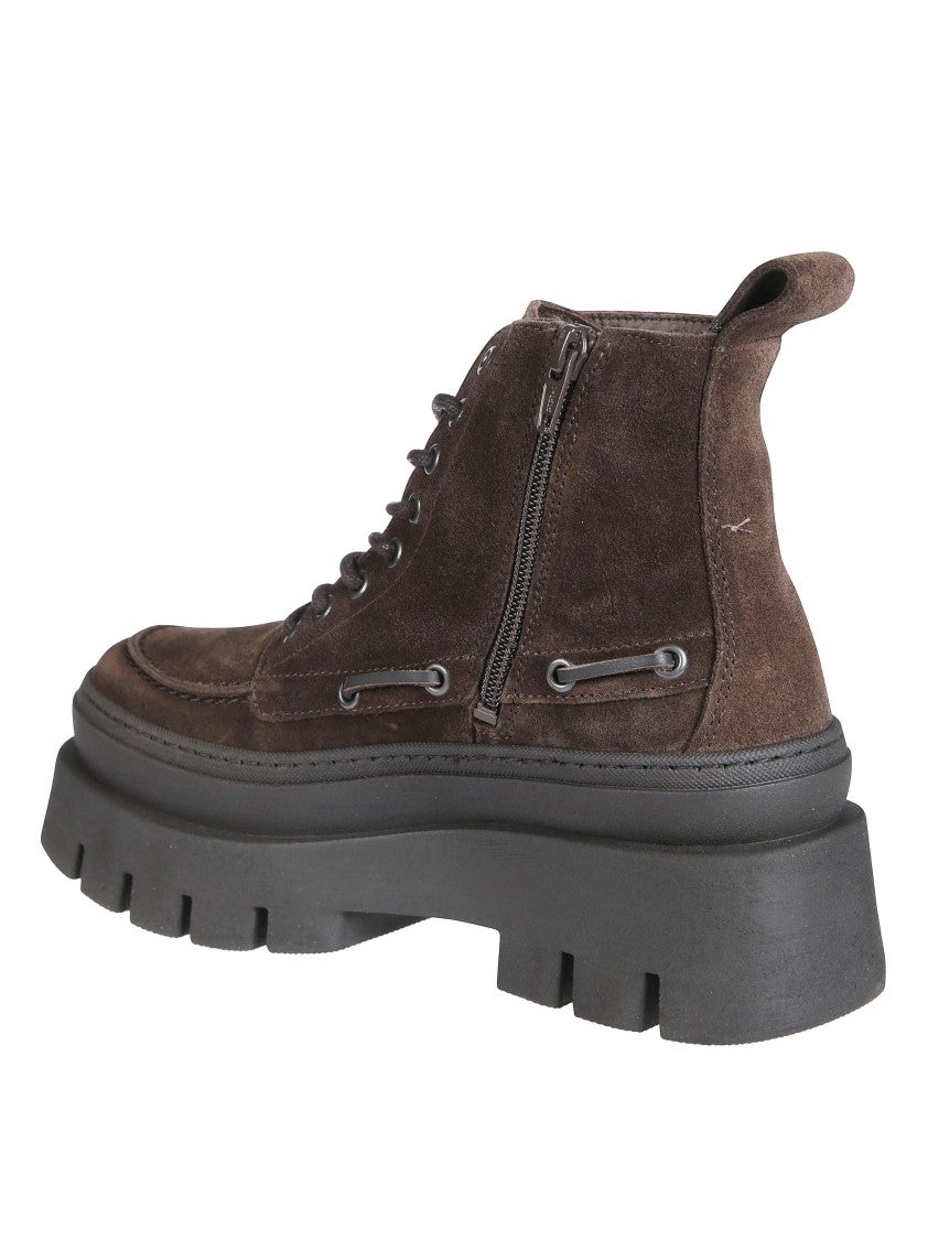 Copenhagen Suede Chunky Lace-Up Boots
