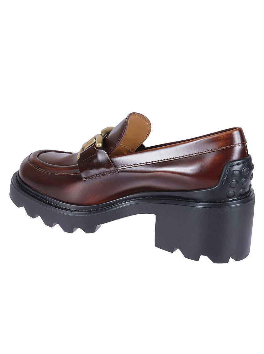 Tod's Moccasin With Gold-Tone Buckle And Platform Sole