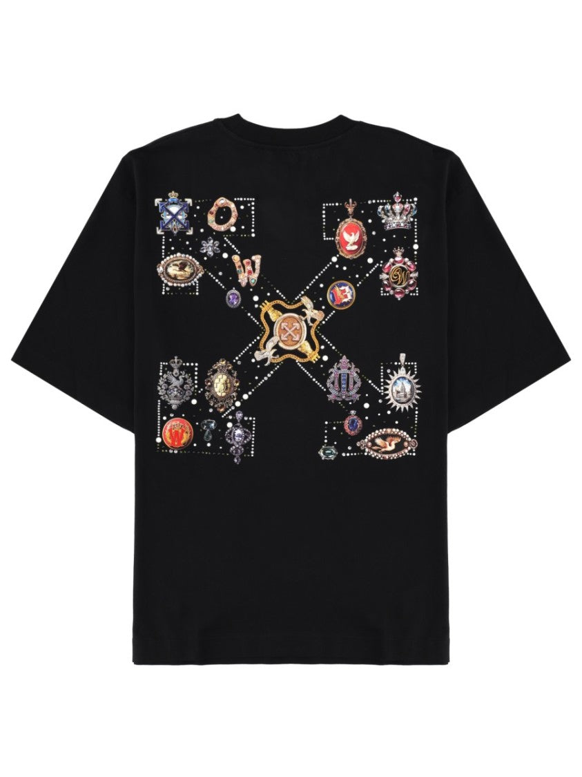 Off-White Black Interconnected Emblem Graphic Cotton T-Shirt