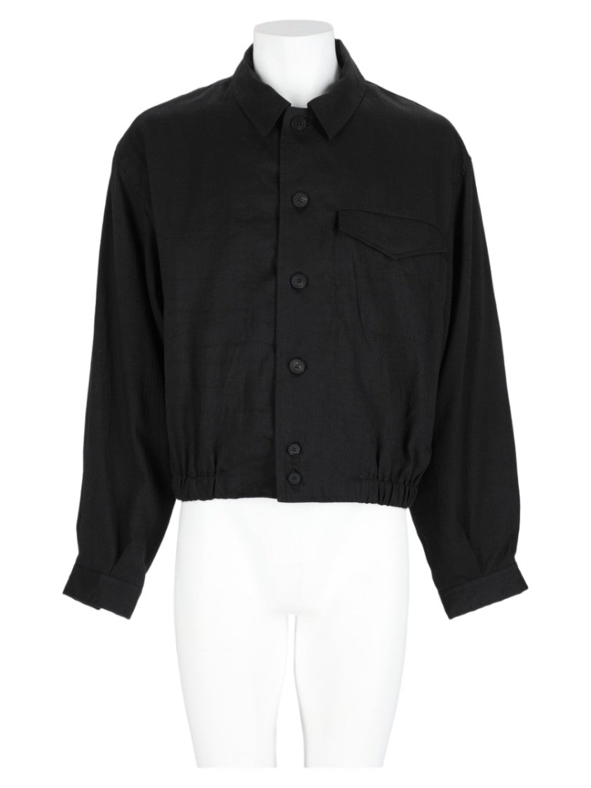 Jacquemus Black Cropped Elastic-Hem Viscose-Blend Sports Jacket