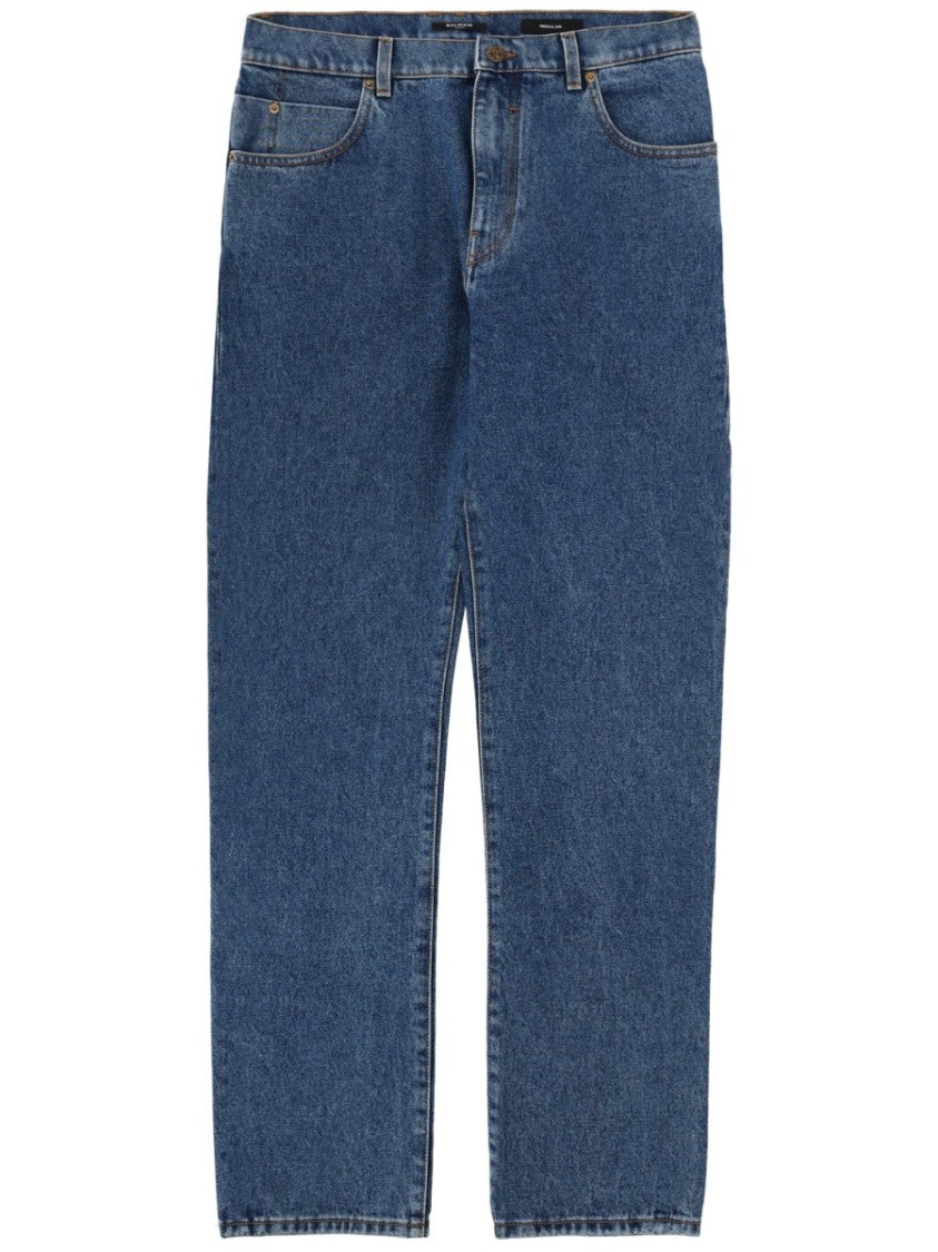 Balmain Medium Blue Straight Denim Jeans