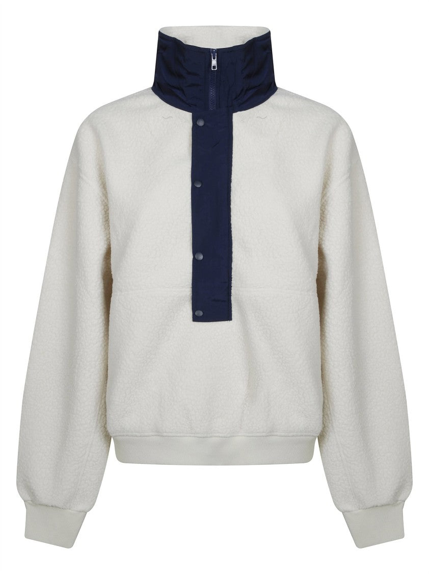 Entire Studios Felpa System Half Zip Textured High Collar Sweatshirt