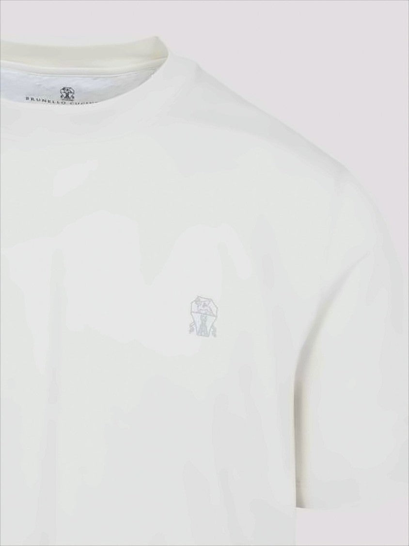 Brunello Cucinelli White Short-Sleeve T-Shirt With Subtle Logo
