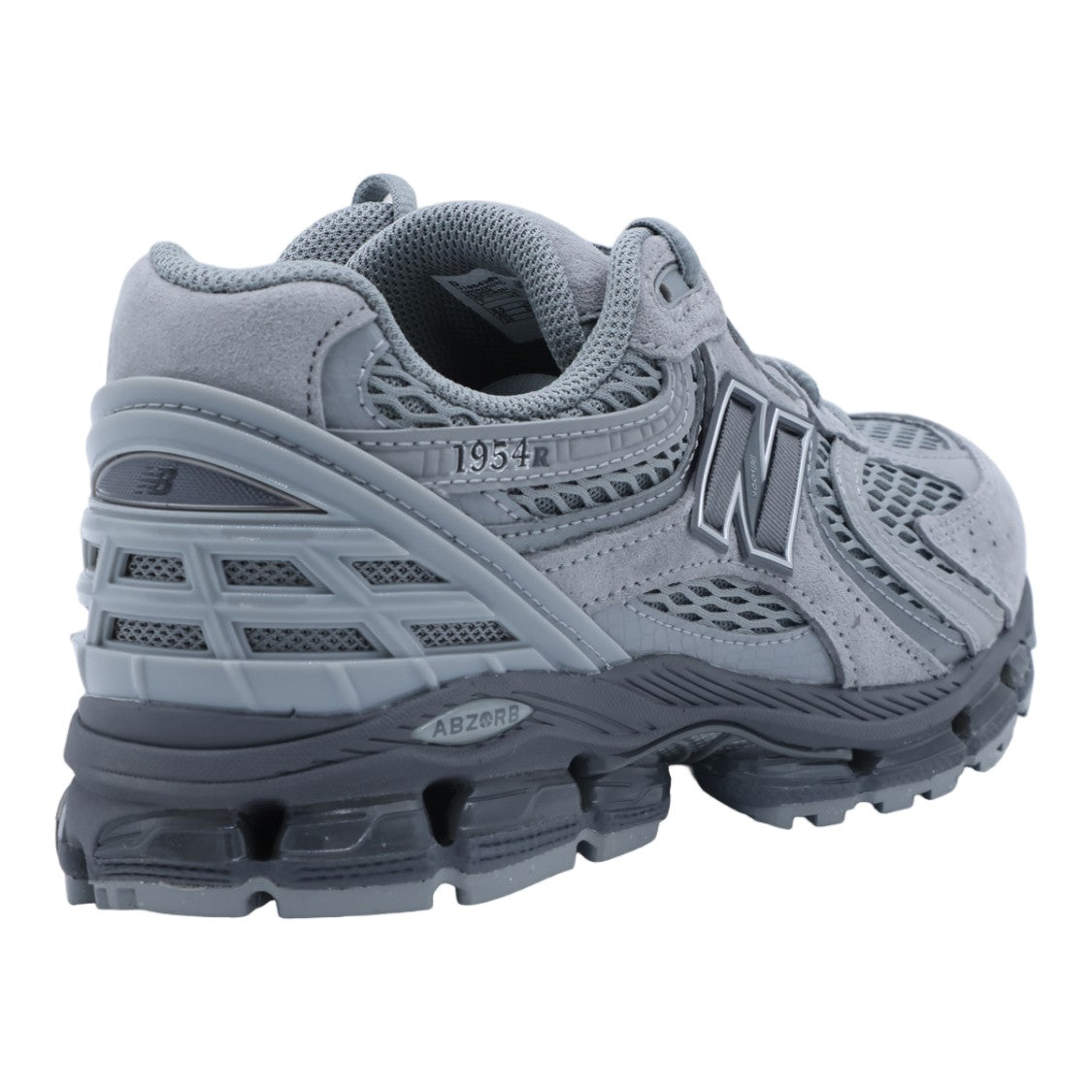 New Balance Layered Grey Sneakers With Cushioned Sole And Iconic Logo