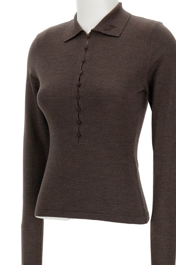 Jacquemus Fitted Merino Wool Blend Polo Top