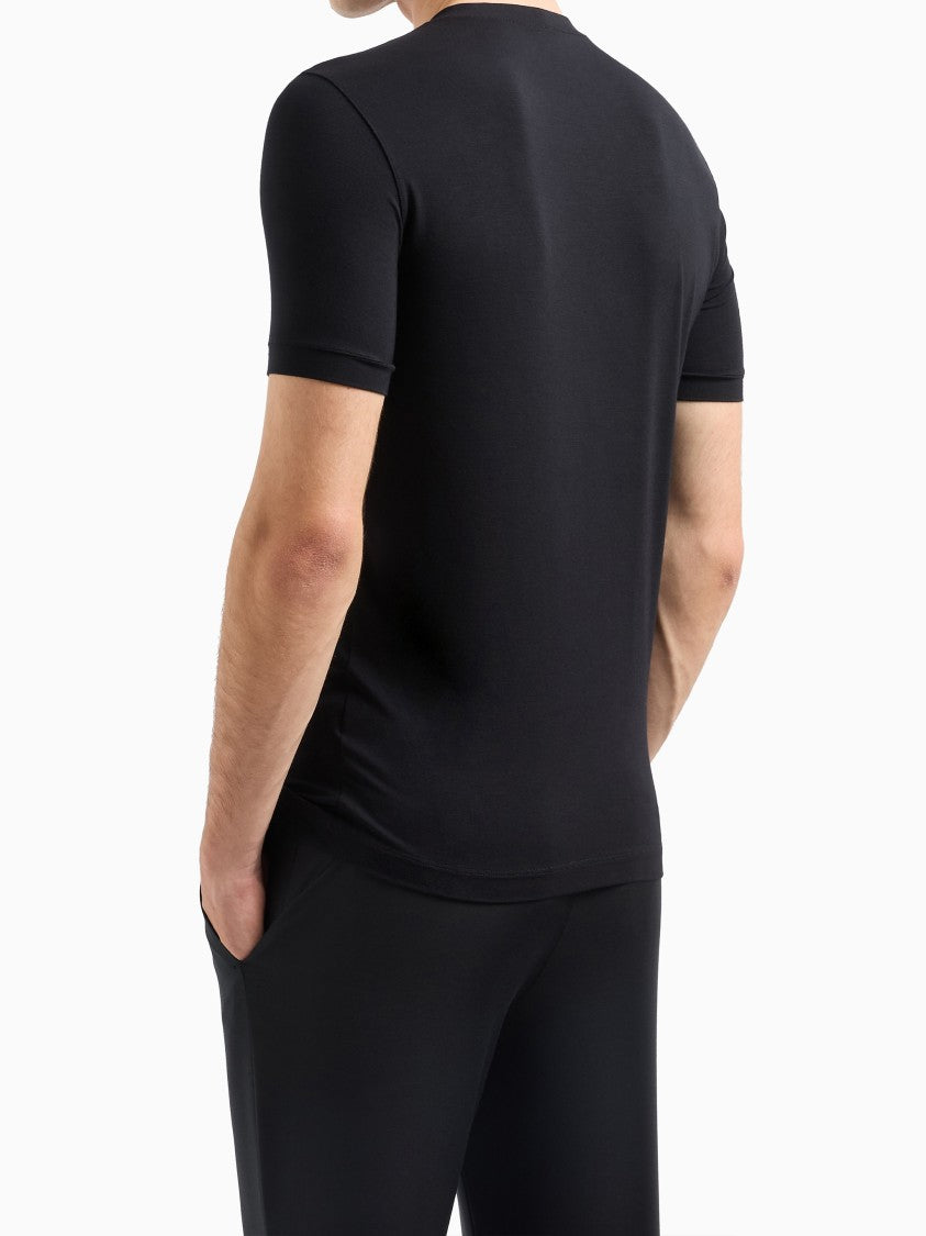 Giorgio Armani Black Slim Fit Script Logo T-Shirt