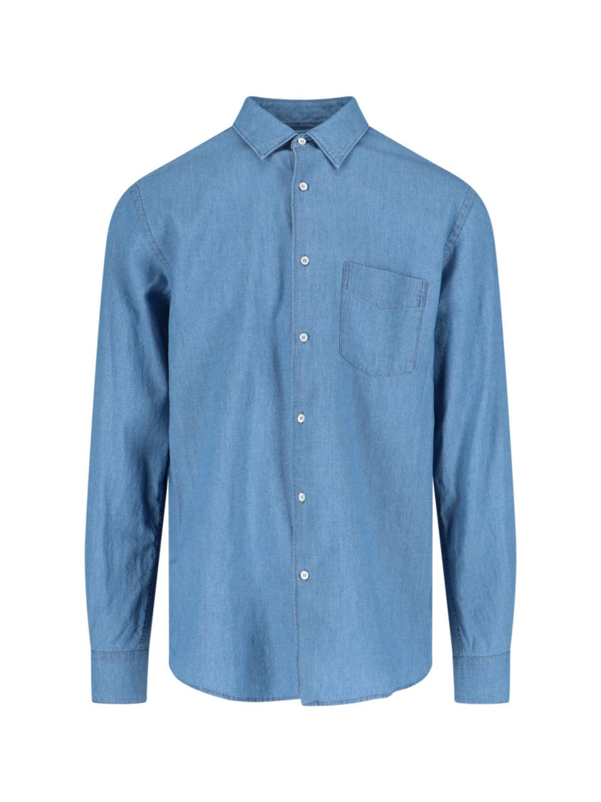 Aspesi Classic Denim Shirt With Traditional Collar