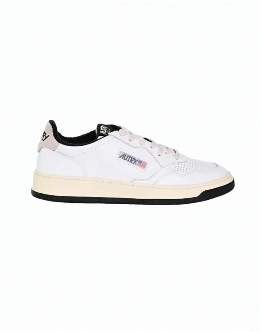 Autry Low-Top White Leather Sneakers With Perforated Detailing