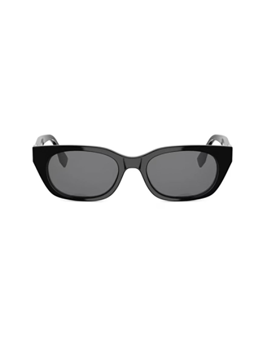 Fendi Black Fe40206i Rectangular Gold Sunglasses