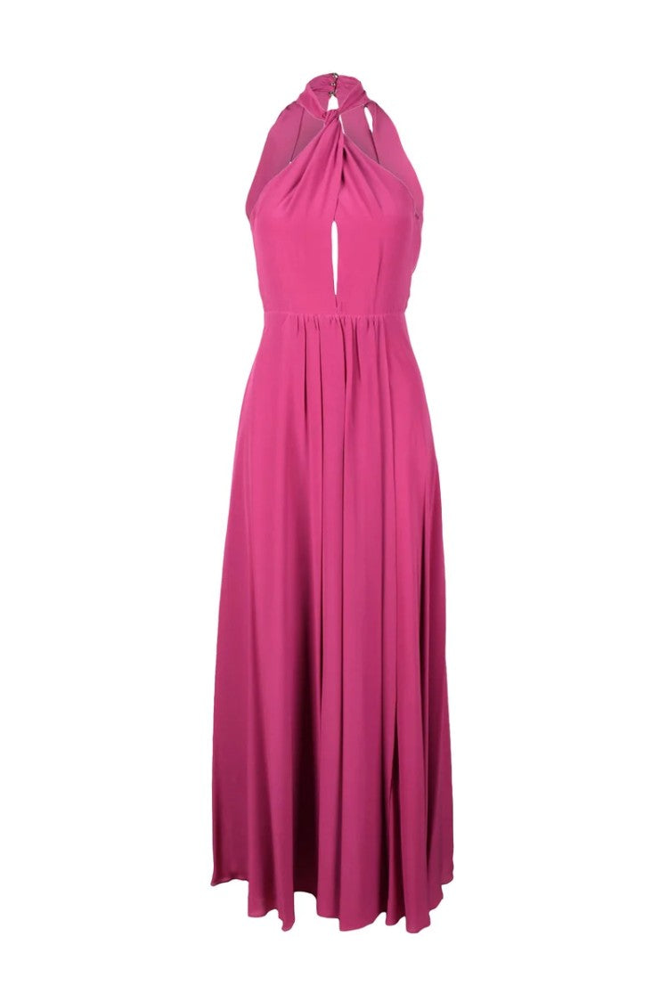 Patrizia Pepe Long Silk Dress - Fuchsia
