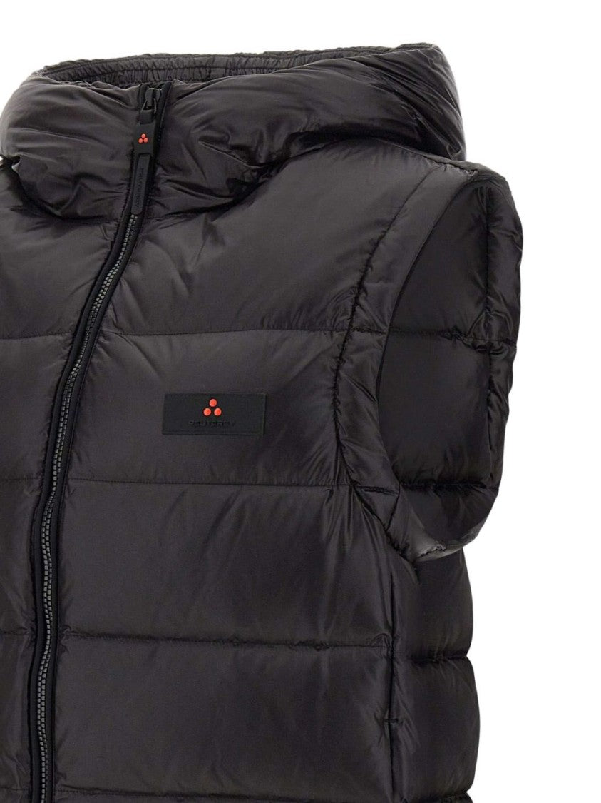 Peuterey Hooded Padded Vest With Horizontal Quilting