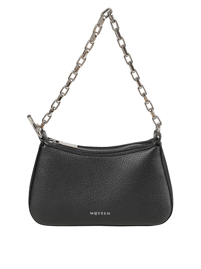 Alexander Mcqueen Rectangular Textured Leather Bag With Chain Strap