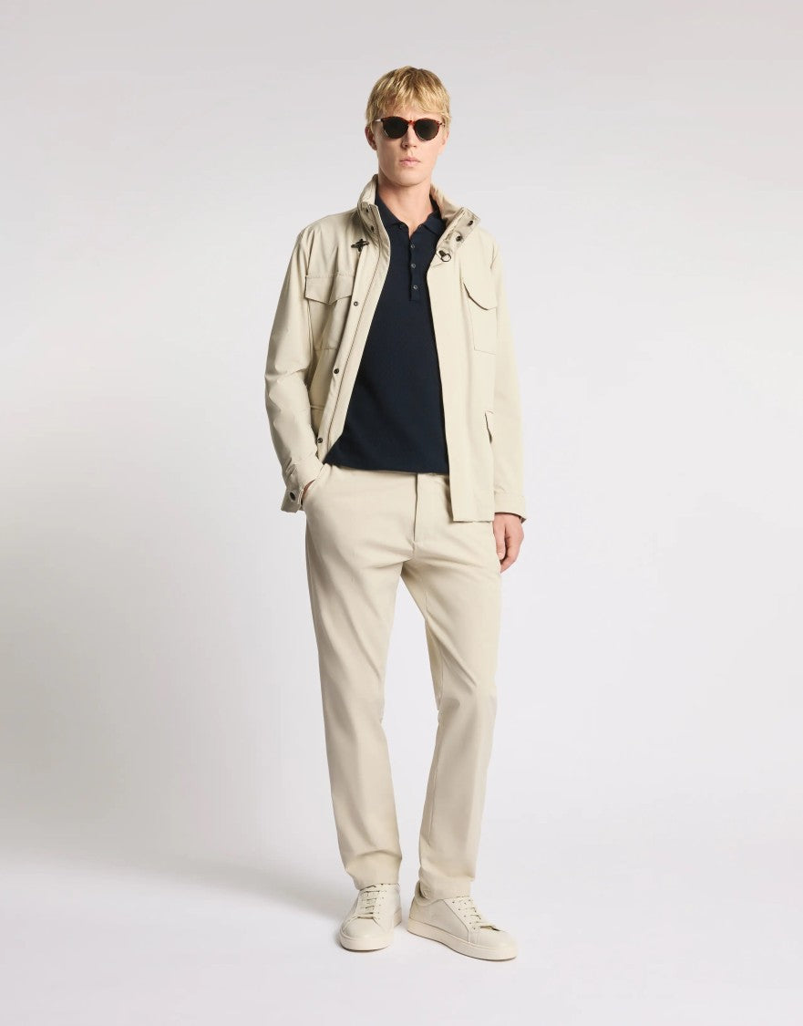 Fay Medium Tan Field Stretch Utility Jacket