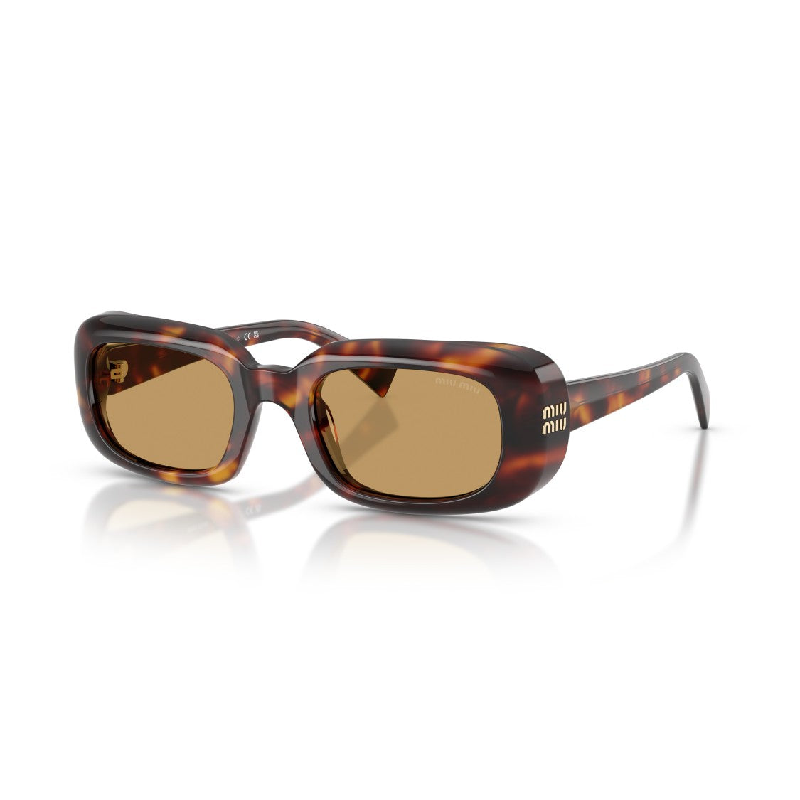 Miu Miu 0Mu B13s Rectangular Tortoiseshell Sunglasses