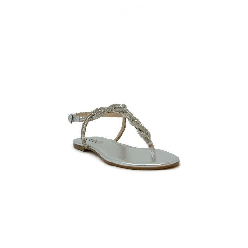 Ninalilou 351172Fr/2 Silver Nappa Flat Sandal