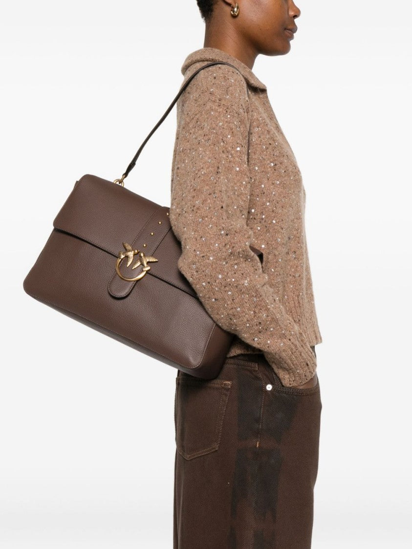 Pinko Structured Shoulder Bag With Gold-Tone Metal Clasp