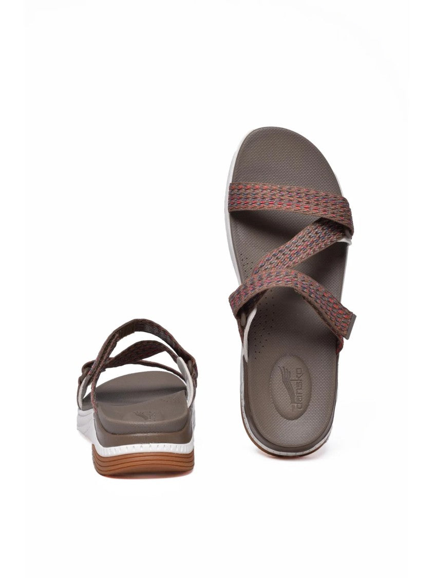 Dansko Rosette Beige Webbing Rubber Footbed Sandals