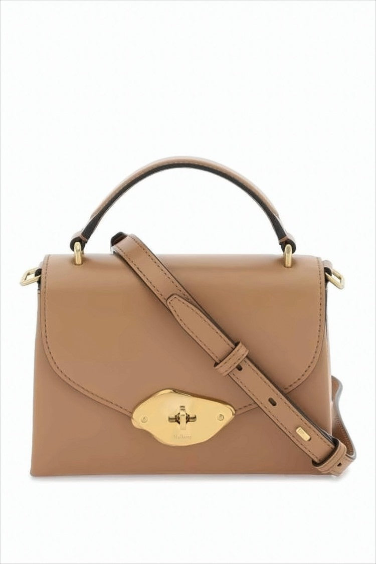 Mulberry Structured Brown Leather Tote With Gold-Tone Turn-Lock
