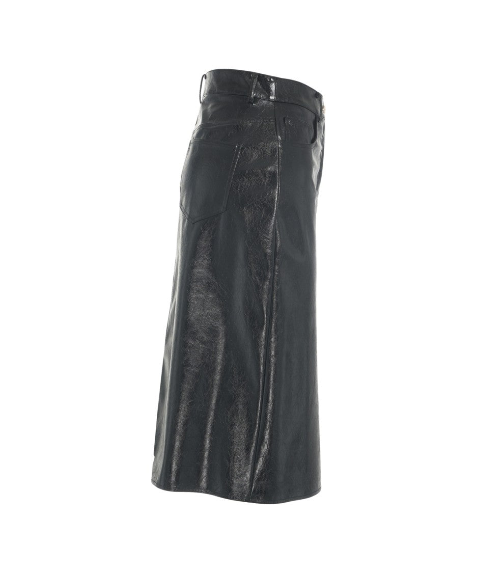 Liu Jo Faux Leather Midi Skirt