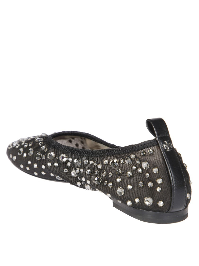 Tory Burch Ballet Flats With Shimmering Rhinestones