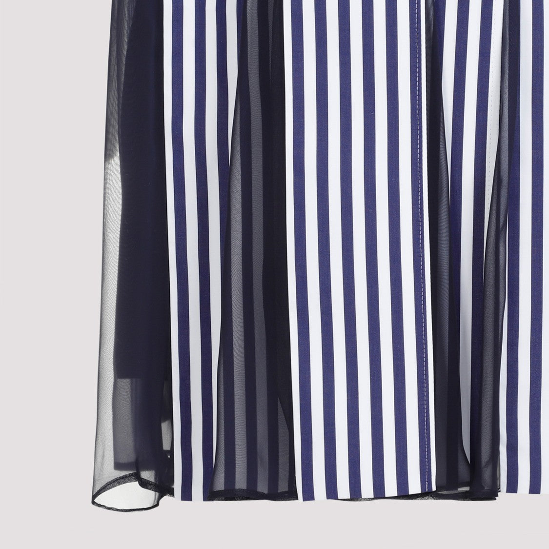 Sacai Navy Blue Stripes Cotton Thomas Mason Dress