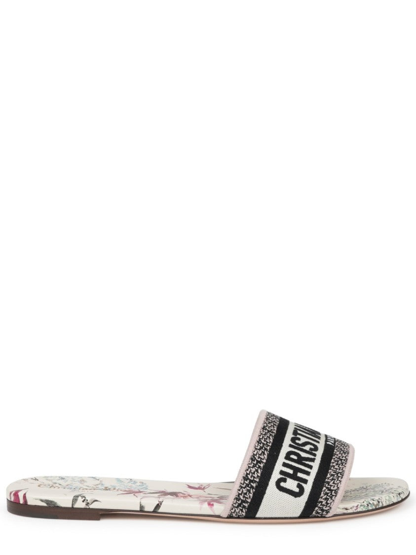Dior Floral Dway Cotton Strap Sandals