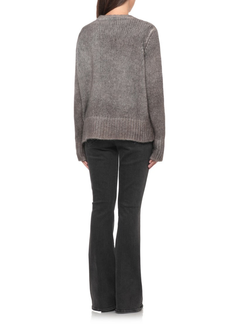 Avant Toi Melange Cashmere Sweater With Braided Pattern And Ribbed Details