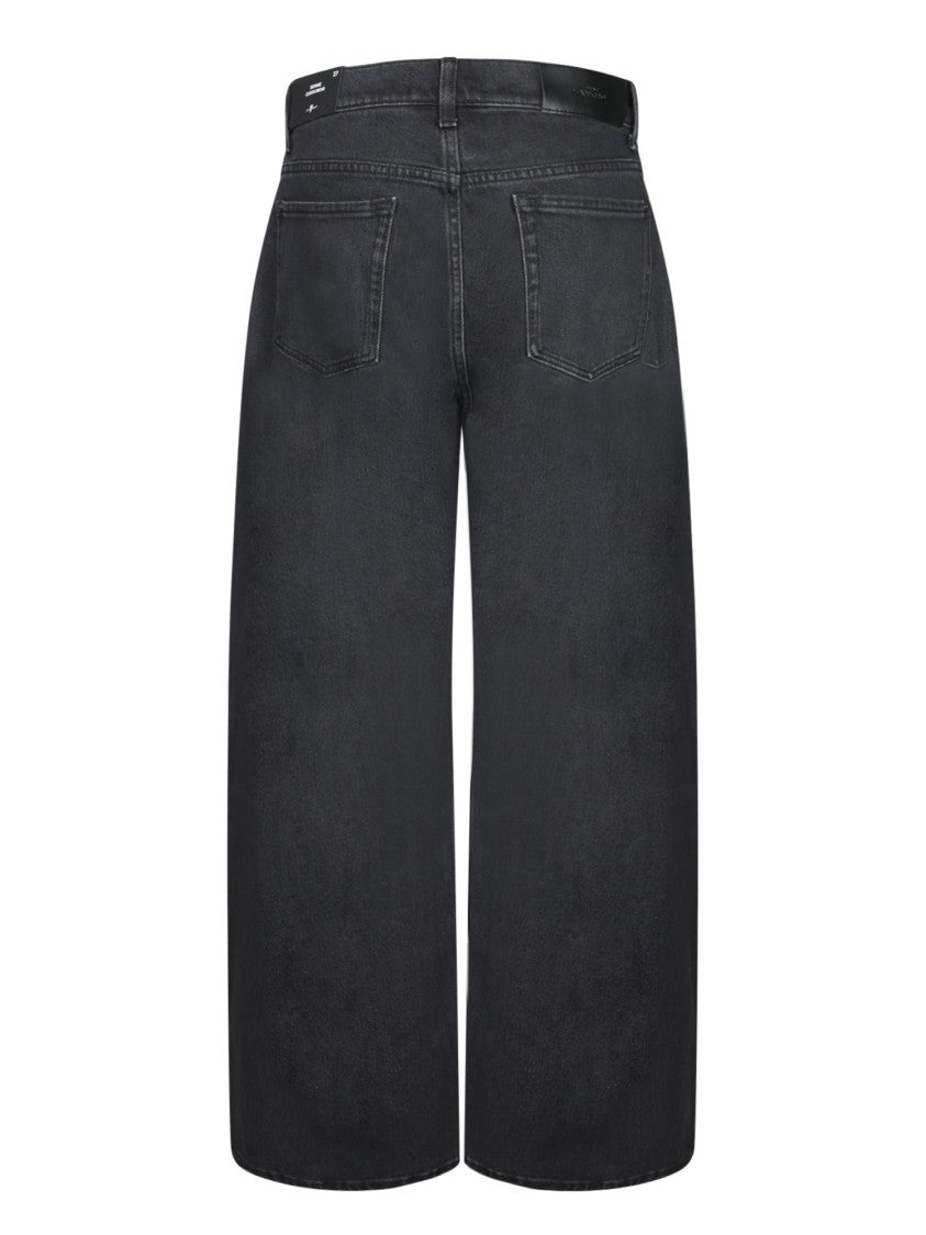 7 For All Mankind High-Waisted Cropped Black Jeans