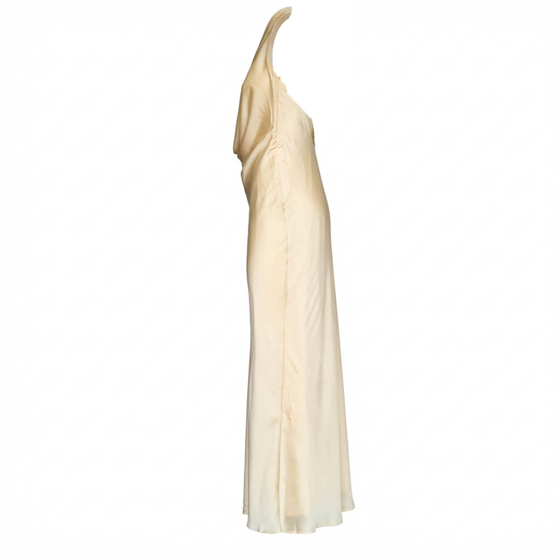 Rotate Soft Yellow Mina Draped Chiffon Maxi Dress