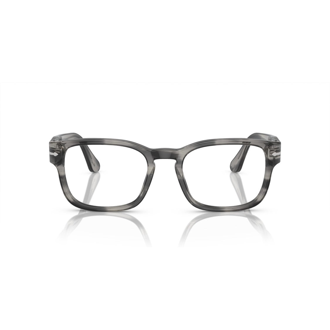 Persol 0Po3334v Translucent Acetate Rectangular Eyeglasses With Metallic Details