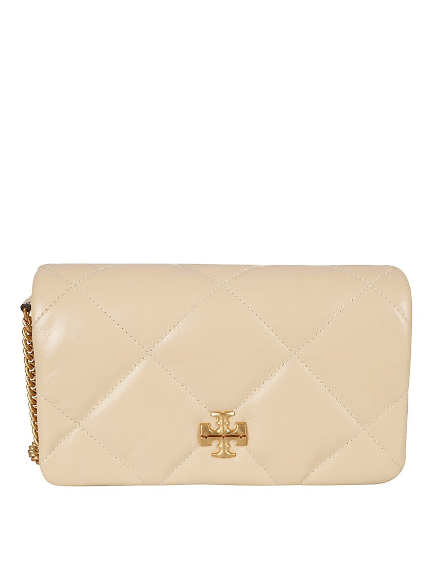 Tory Burch Quilted Neutral Leather Bag