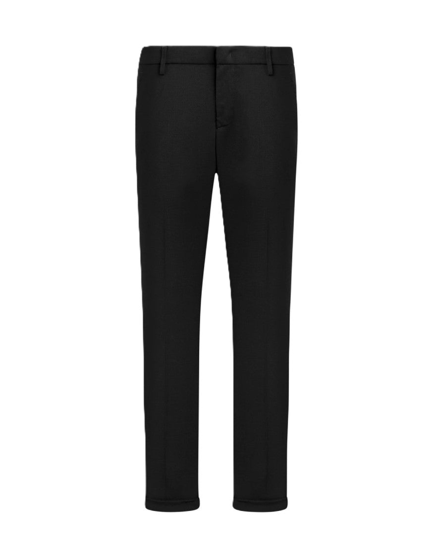 Dondup Slim Fit Tailored Cropped Rolled Hem Trousers