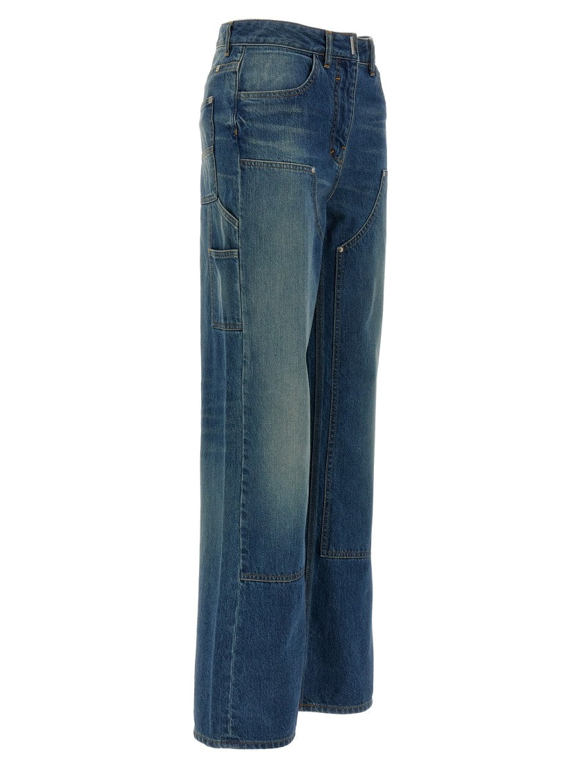 Givenchy Wide Leg Denim Jeans With Flap Detail
