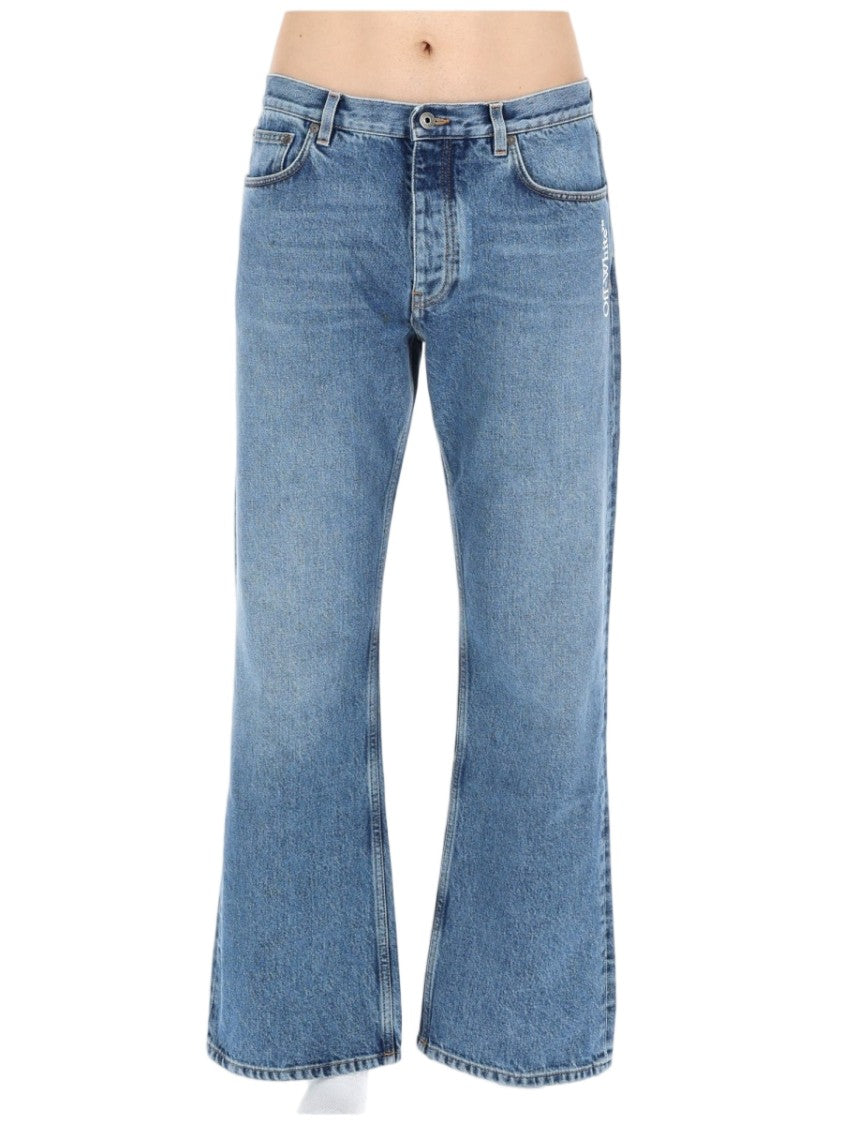 Off-White Blue Wash Denim Flared Jeans