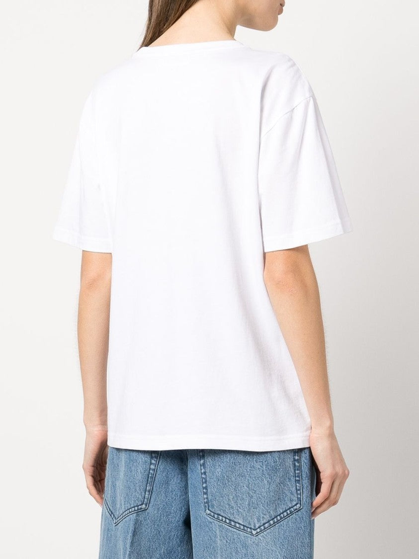 Alexander Wang White Rubberised Logo Cotton T-Shirt