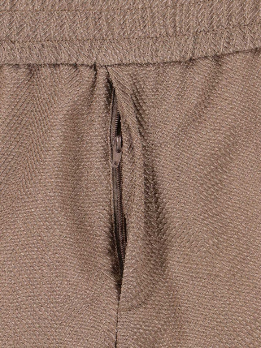 Golden Goose Taupe Wide-Leg Virgin Wool Sport Trousers