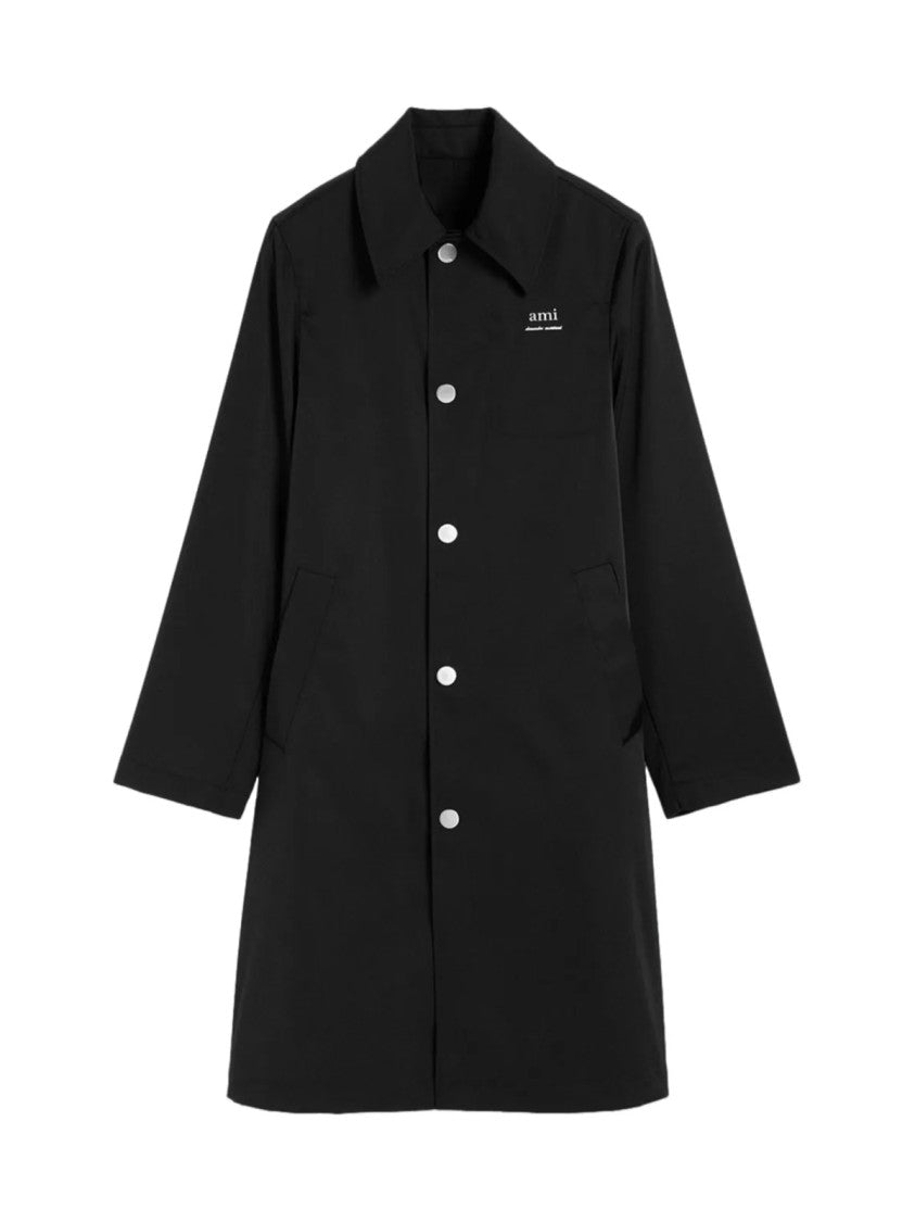 Ami Paris Technical Twill Logo Raincoat