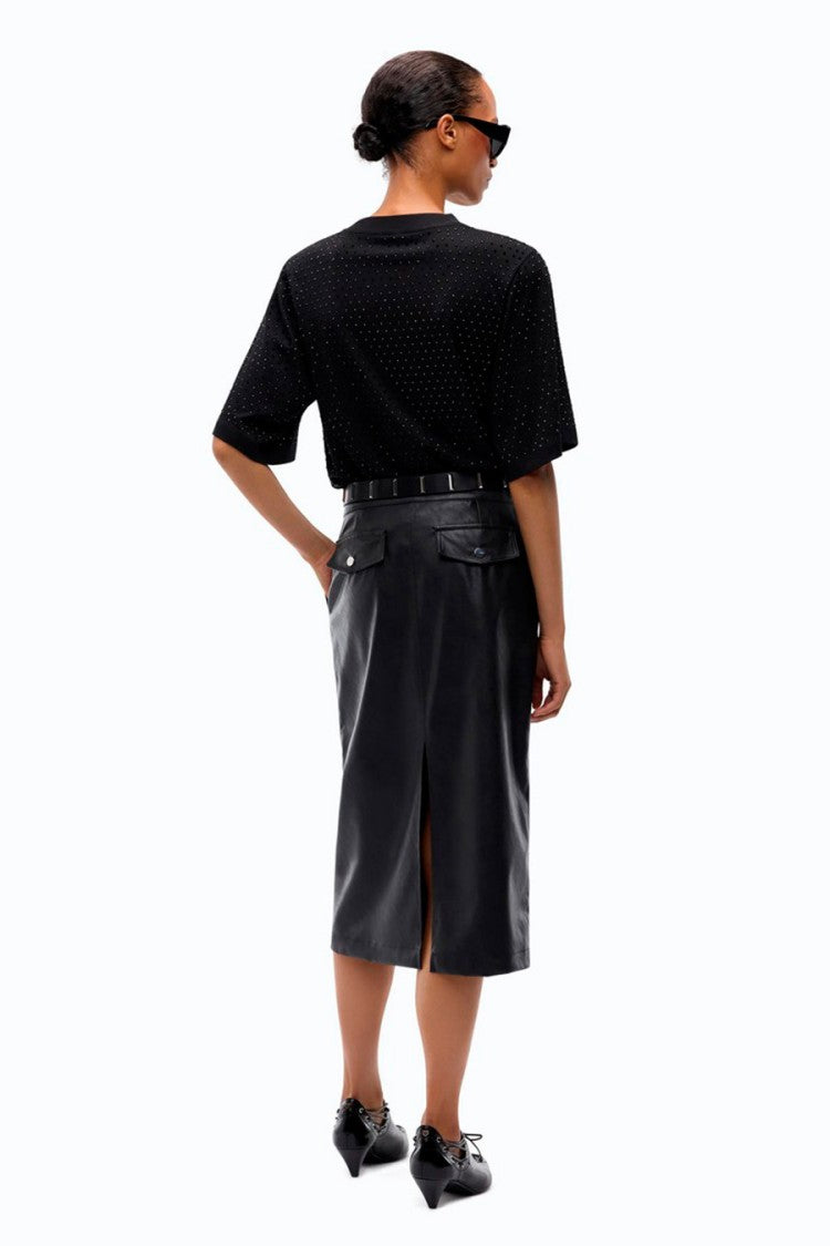 Pinko Black Cotton Studded T-Shirt