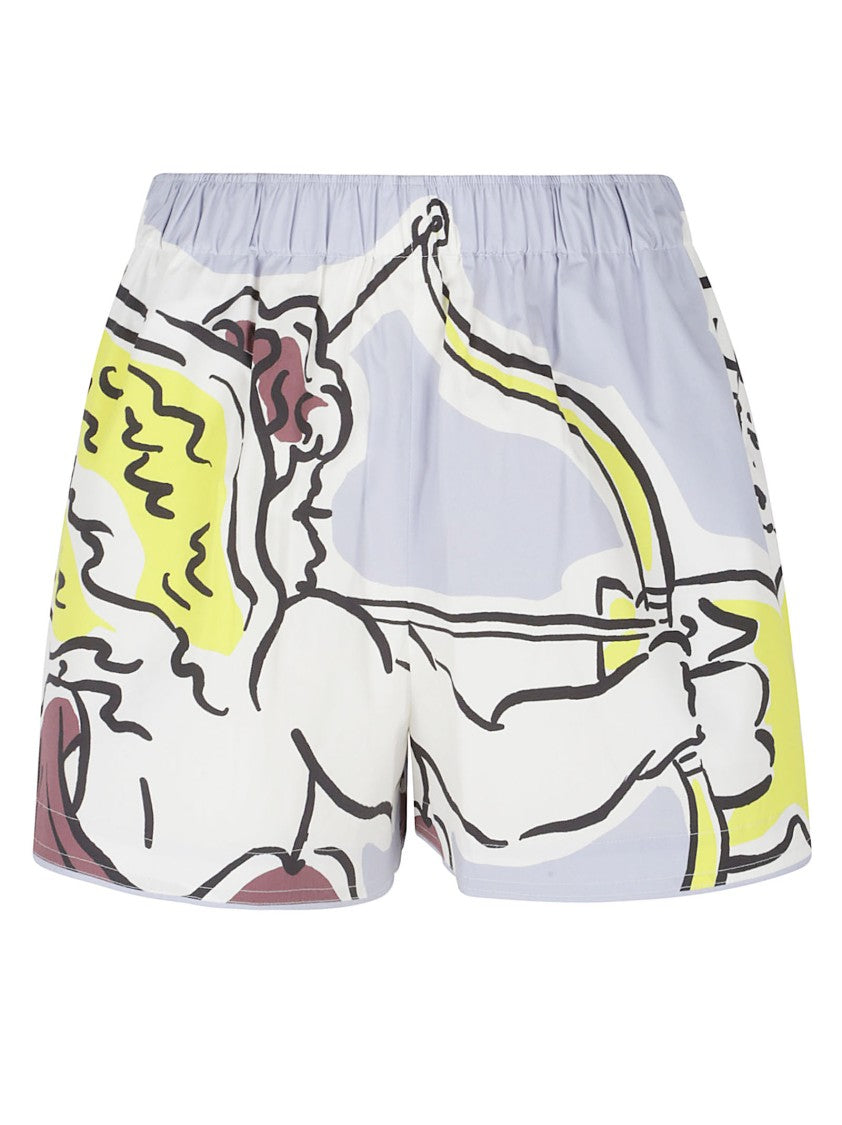 Tory Burch Cherub-Print Cotton Shorts With Relaxed Fit