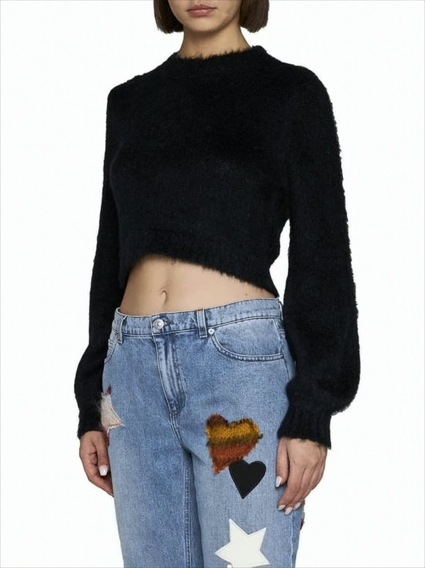 Marni Cropped Textured Knit Sweater