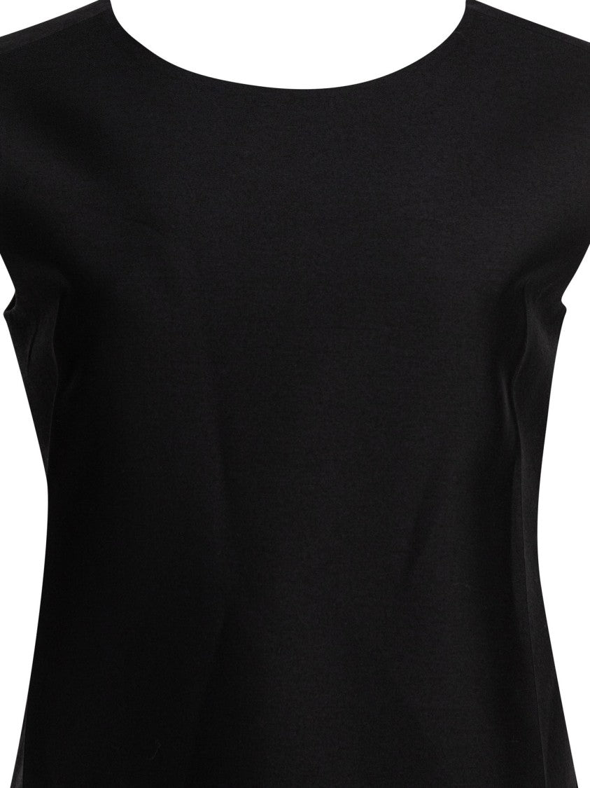 Sandbeige Black Dress With Flared Silhouette