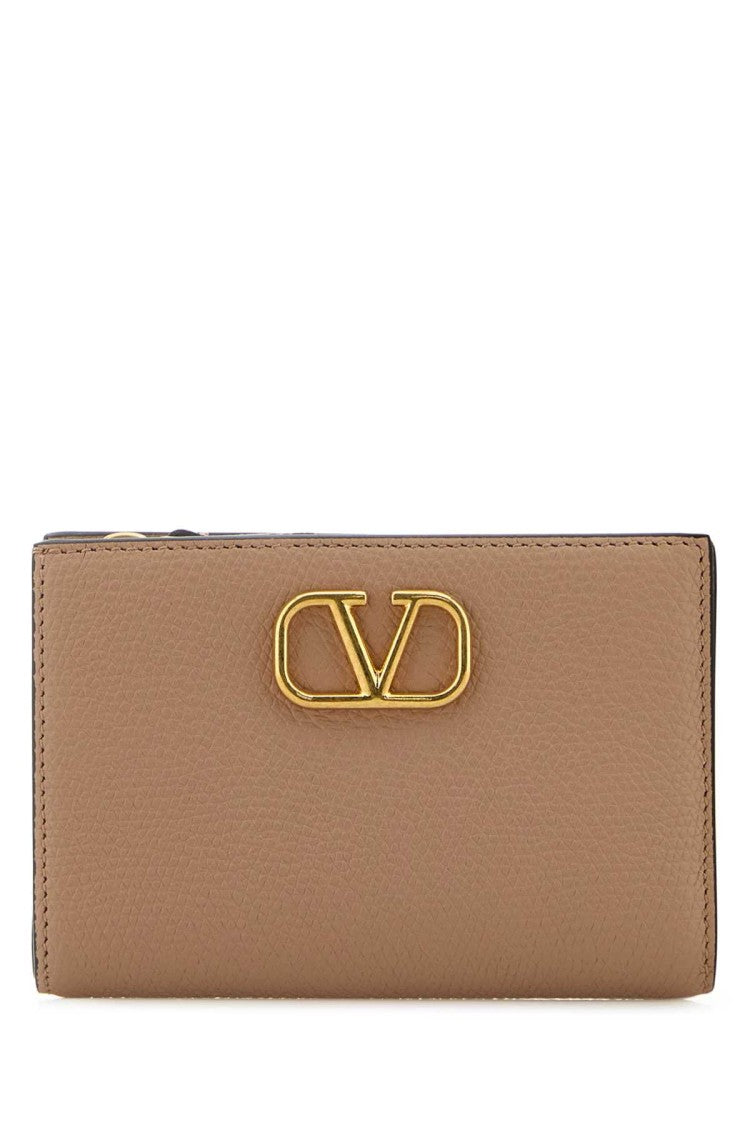 Valentino Garavani Powder Pink Leather Vlogo Wallet