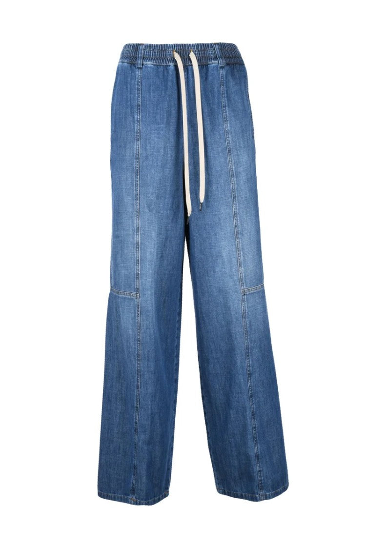 Department 5 Cotton Wide Leg Jeans - Blue