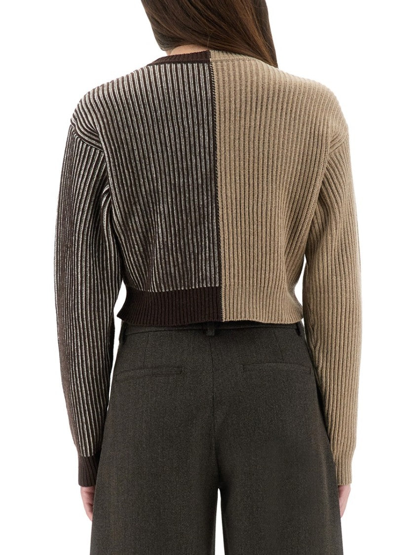 Moschino Cropped Split Design Jersey With Inlay Logo