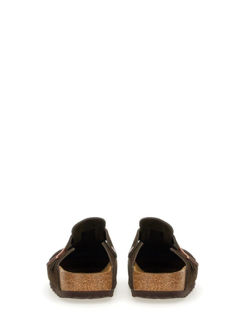 Birkenstock Neutrals Boston Suede Narrow Sabot