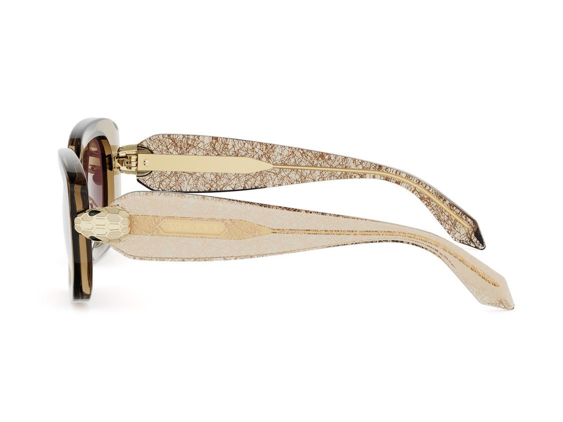 Bulgari Brown Bv40087i Oversized Snakehead Square Sunglasses