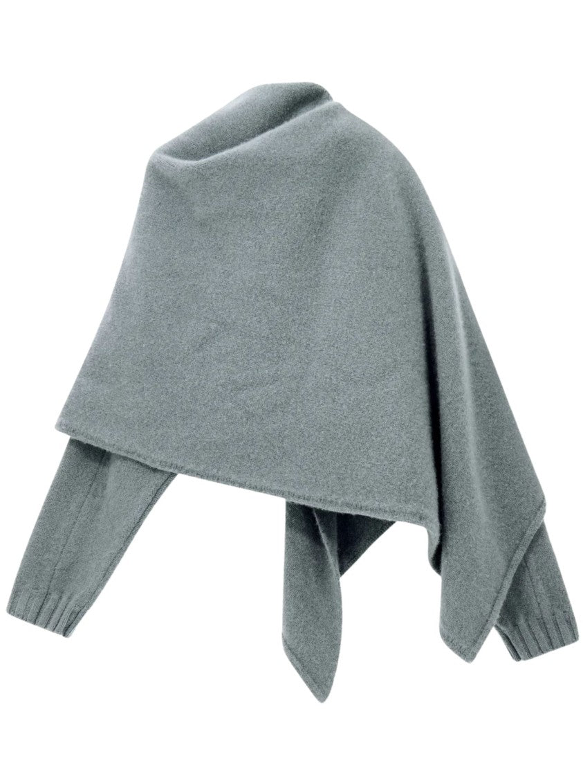 Giorgio Armani Green Light Blue Draped Cashmere Sweater