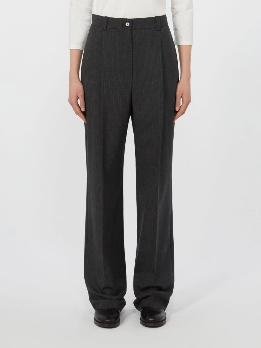 Max Mara Straight-Leg Tailored Pants With Pinstripes