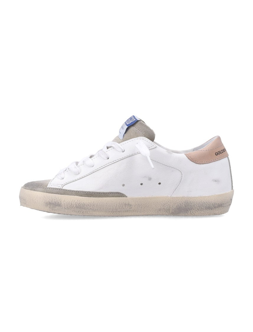 Golden Goose Superstar Distressed White Leather Low-Top Sneakers